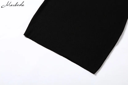 Turtleneck Slim Ribbed Black Dress