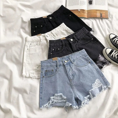 High Waist Jean Shorts