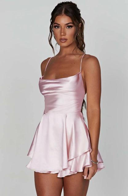 Backless Satin Dress