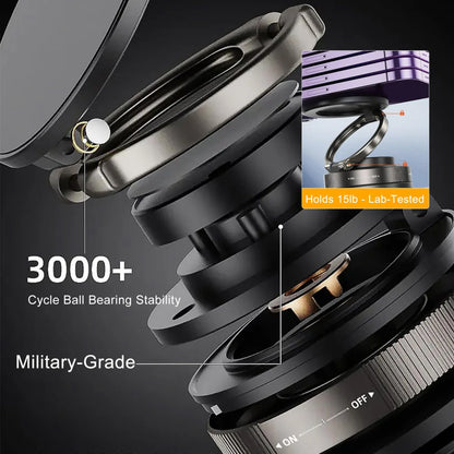 Vacuum Magnetic Phone Mount - 360° Rotation