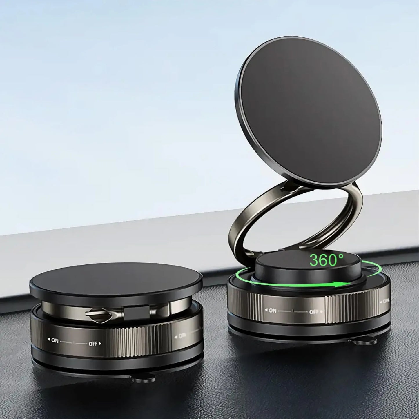 Vacuum Magnetic Phone Mount - 360° Rotation