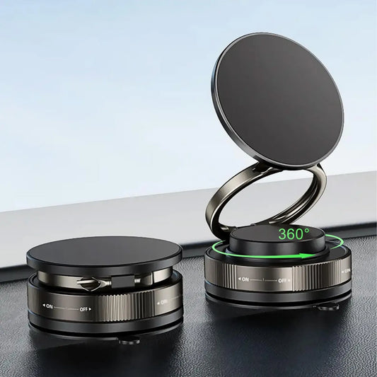 Vacuum Magnetic Phone Mount - 360° Rotation