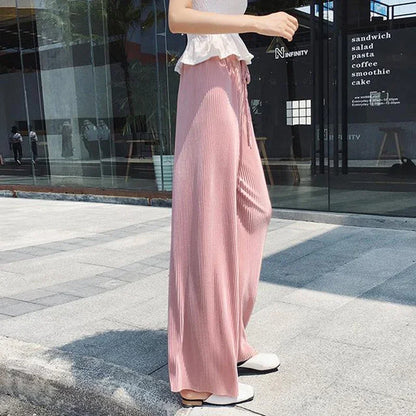 Casual Wide Leg Silk Pants