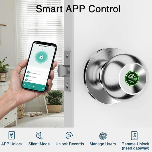 Keyless Fingerprint Doorknob