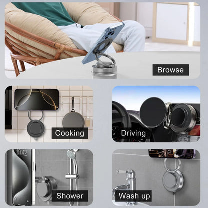 Vacuum Magnetic Phone Mount - 360° Rotation