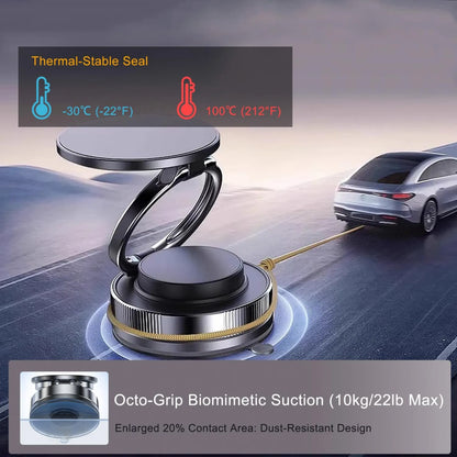 Vacuum Magnetic Phone Mount - 360° Rotation