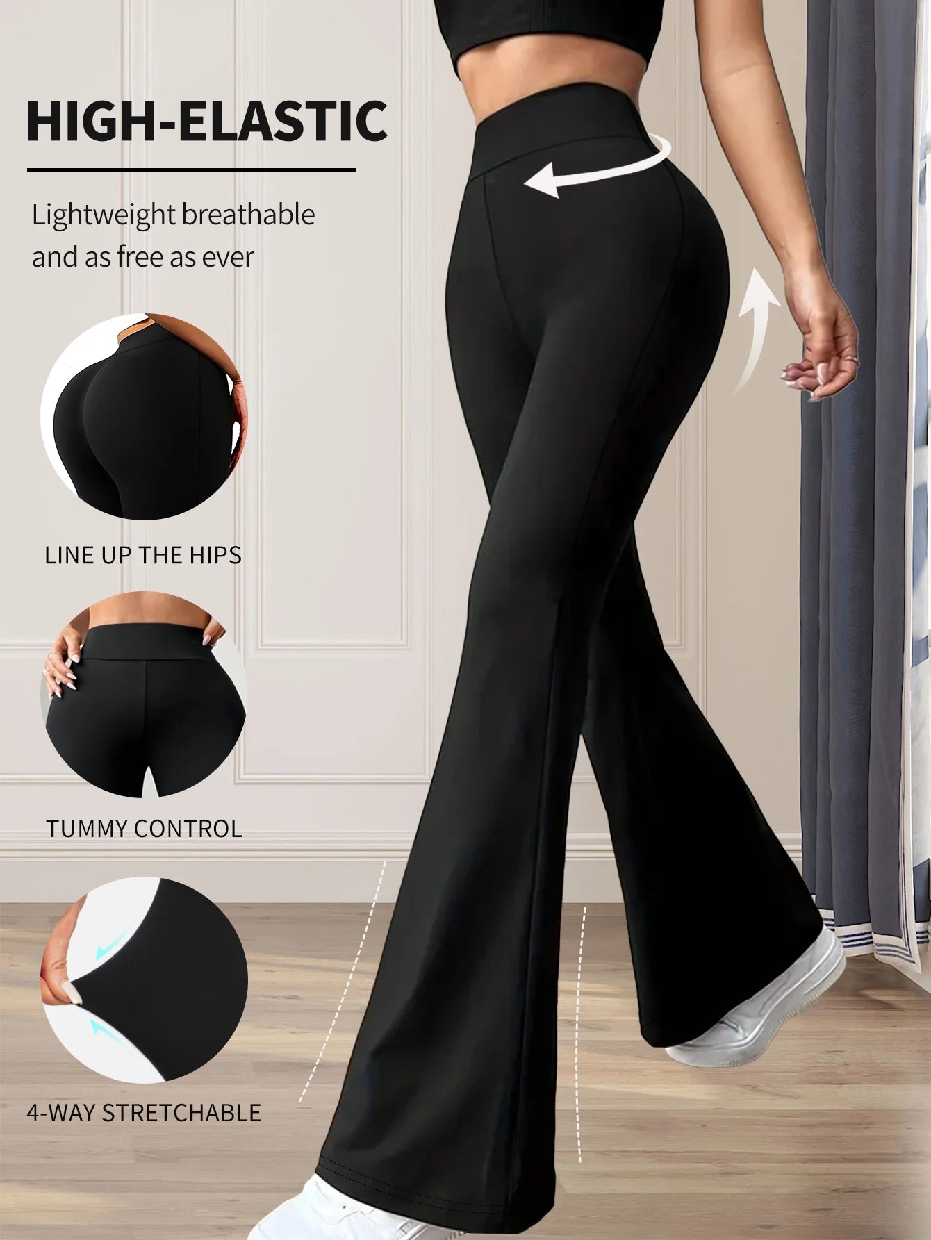 High Waisted Flared Leggings